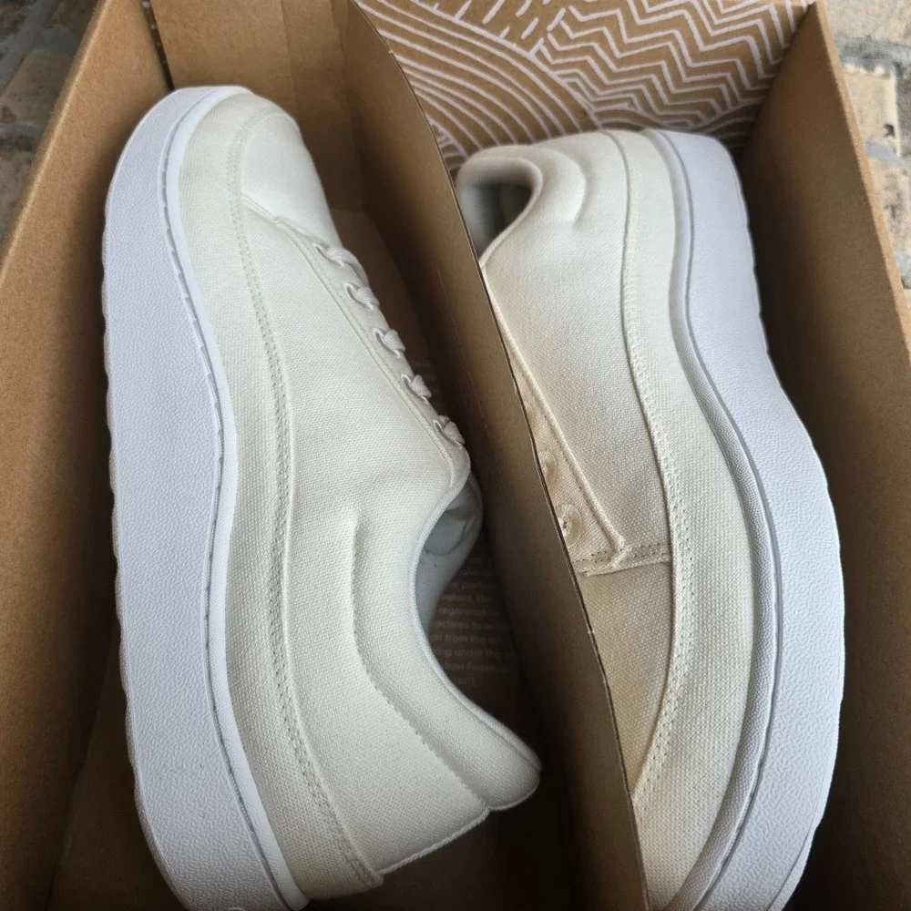 Allbirds Canvas Pacer Mens 11 Natural White Blizzard Organic Cotton Sneaker
